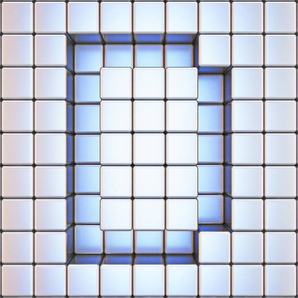 Cube grid Letter D 3D - Фото, изображение