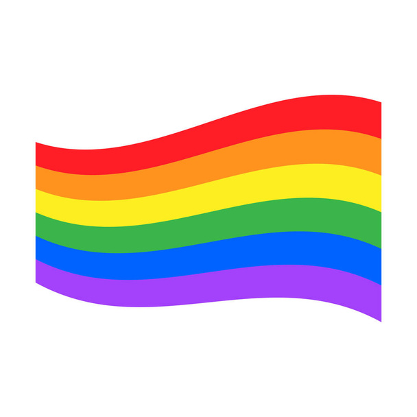 Colourful LGBT Flag Icon Rainbow Spectrum Gay Love Pride Isolated Freedom Vector Illustration - Vector, Image