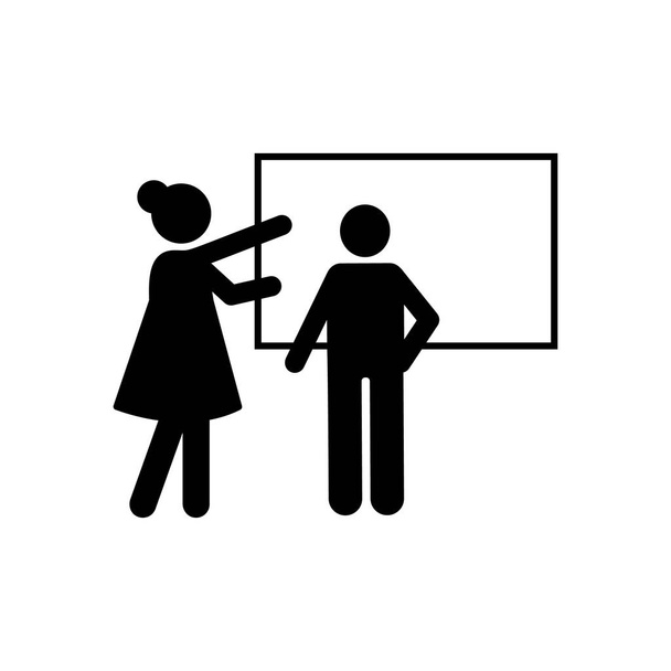 Lehrer Schüler Tafel erklären Symbol. Element des Illustrationssymbols "Zurück zur Schule". Zeichen und Symbolsammlung für Webseiten, Webdesign, mobile App, ui, ux - Vektor, Bild