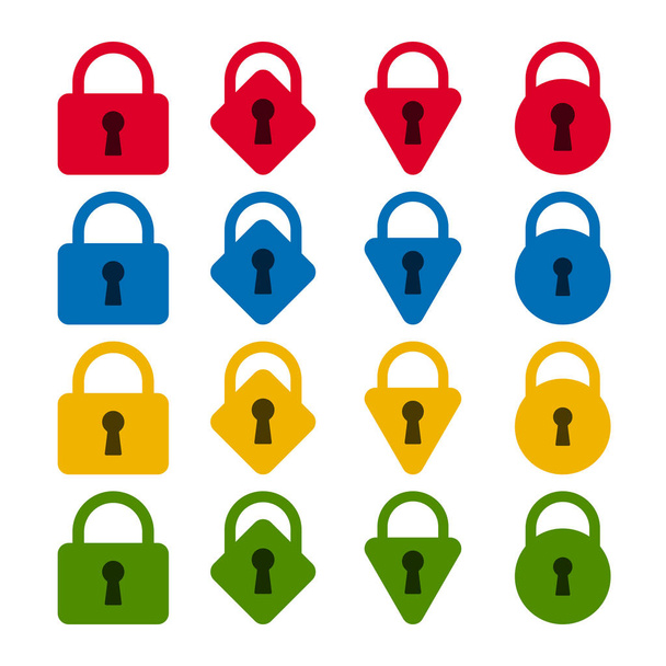 Lock icon set - Vector, Image