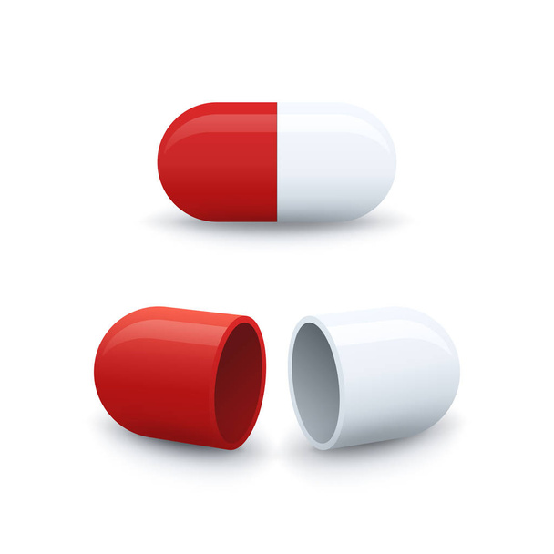 Open and closed capsule icons - Vector, Image