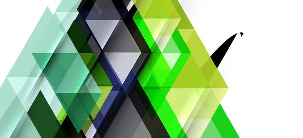 Kleurrijke herhalende driehoeken moderne geometrische in eigentijdse stijl op witte achtergrond. Abstracte geometrische vorm. Moderne stijlvolle textuur - Vector, afbeelding