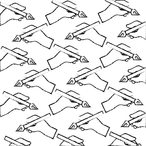 hand with fountain pen pattern - Vector, Imagen
