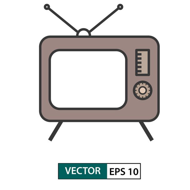 Television / TV icon. Colour style. Vector illustration EPS 10 - Vector, Image