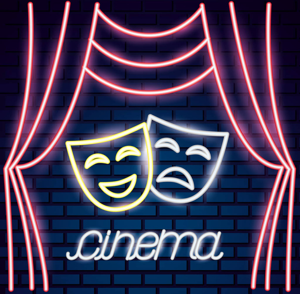 movie time neon - Vector, Image