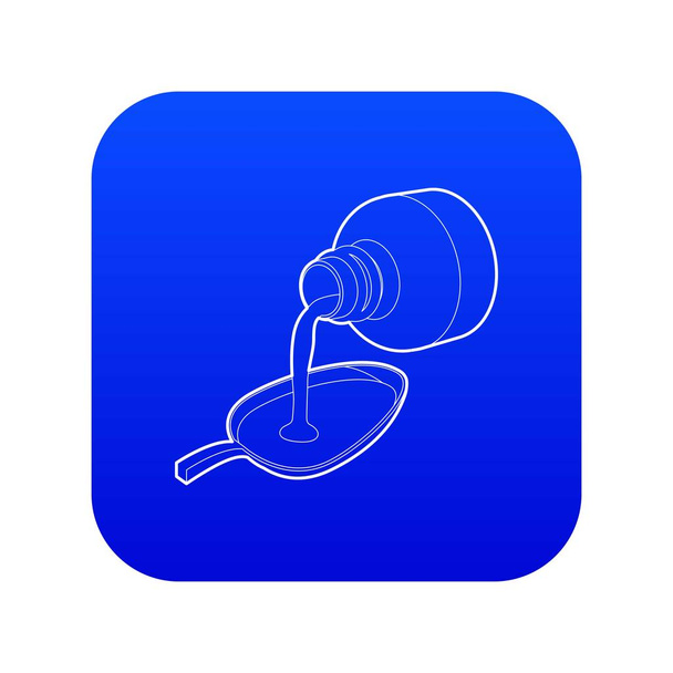 Medical syrup icon blue vector - Vector, Image