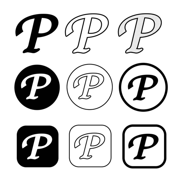 copyright phonogram icon symbol sign - Vector, afbeelding