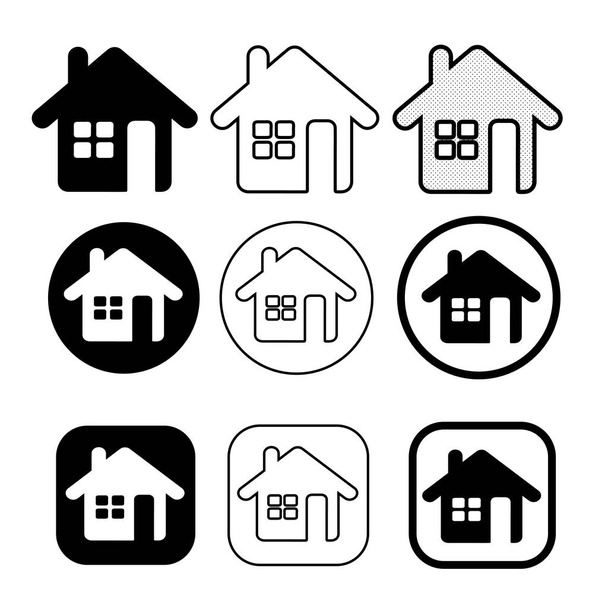 απλό σύμβολο του σπιτιού και του σπιτιού - Διάνυσμα, εικόνα
