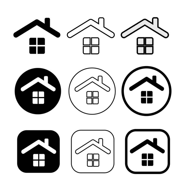 simple house symbol and home icon sign - Vector, Image