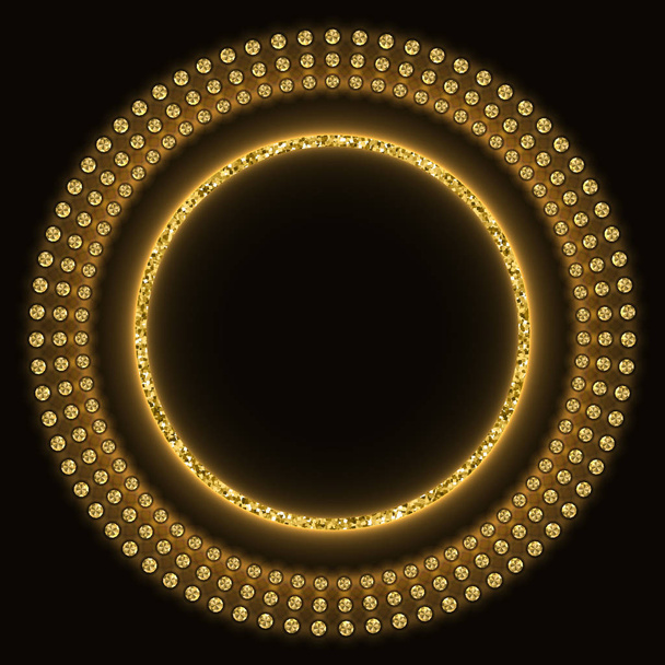 Χρυσή λαμπερή στρογγυλή τέντα - Διάνυσμα, εικόνα