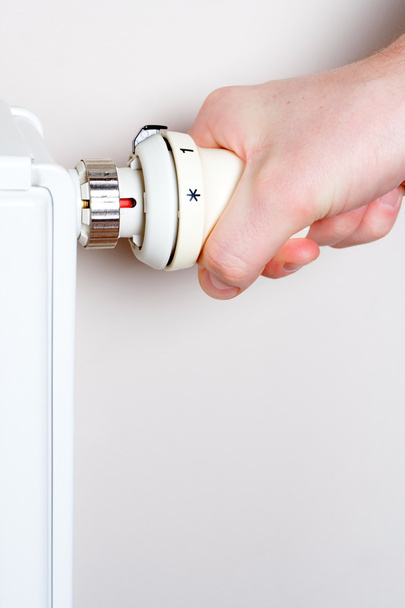 mężczyźni regulacja termostatu i chłodnicy - Zdjęcie, obraz