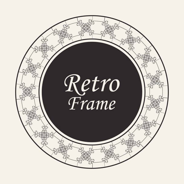 Decorative round modern art deco frame. Template for design. Elegant vector element with place for text. Vintage ornate border. Lace illustration for invitations and greeting cards - ベクター画像