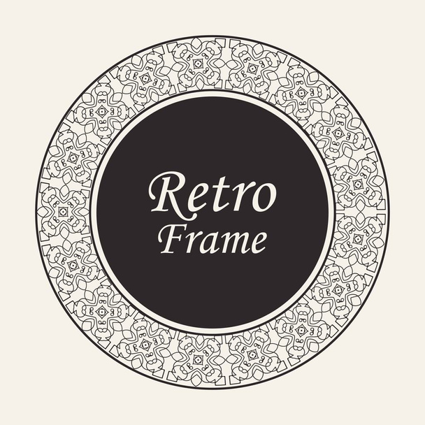 Decorative round modern art deco frame. Template for design. Elegant vector element with place for text. Vintage ornate border. Lace illustration for invitations and greeting cards - Vektori, kuva