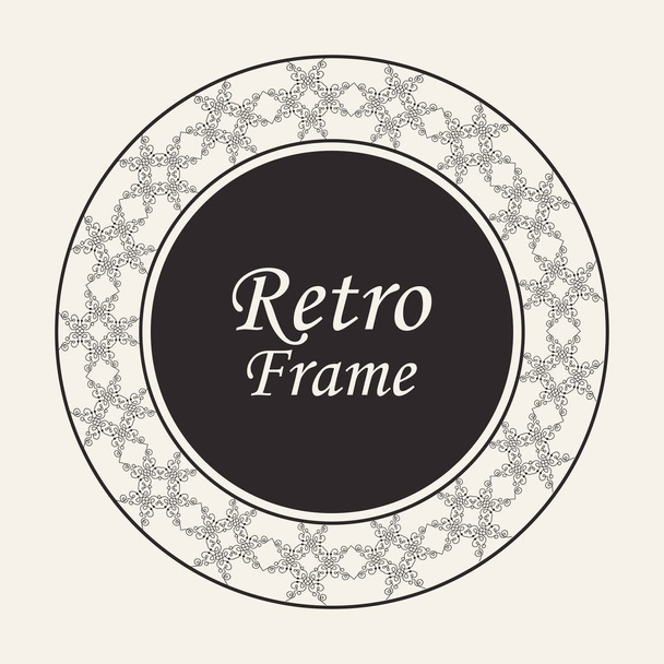 Decorative round modern art deco frame. Template for design. Elegant vector element with place for text. Vintage ornate border. Lace illustration for invitations and greeting cards - Vektori, kuva