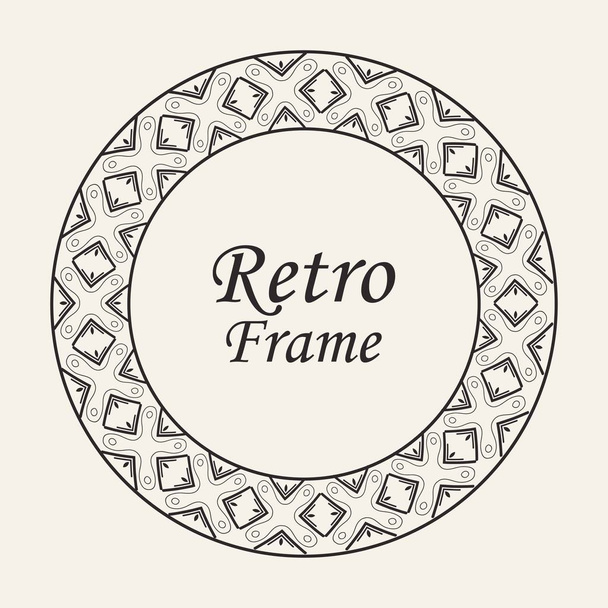 Decorative round modern art deco frame. Template for design. Elegant vector element with place for text. Vintage ornate border. Lace illustration for invitations and greeting cards - Vektor, Bild