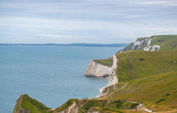 Looking along Dorset Jurassic Coast Lulworth - Valokuva, kuva