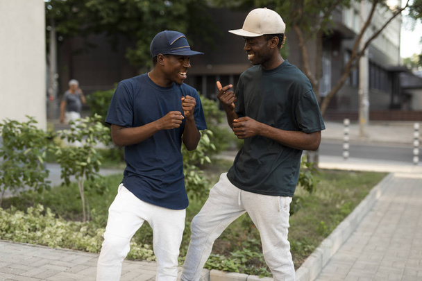 African american men friends speaking together - Fotoğraf, Görsel