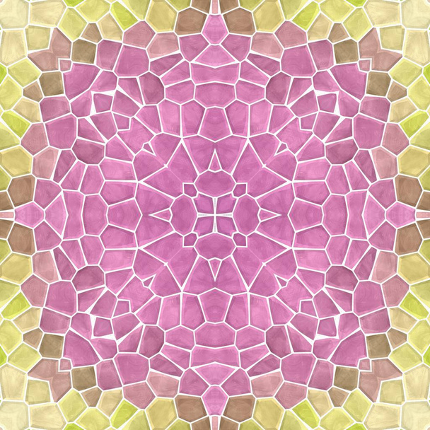 mozaika kaleidoskop klenot bezproblémový vzorek pozadí-staré růžové a žlutozelené žluté barvy s bílým injektátem - Fotografie, Obrázek