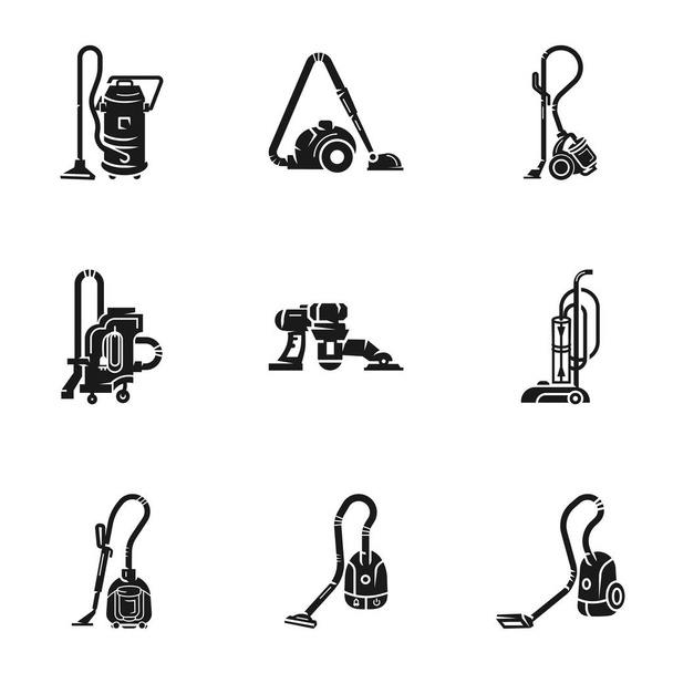 Home vacuum cleaner icon set, simple style - Vettoriali, immagini
