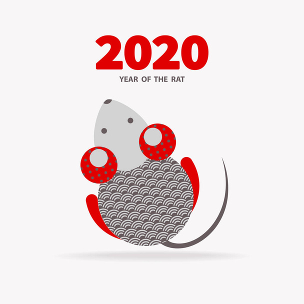 2020 έτος του αρουραίου - Διάνυσμα, εικόνα