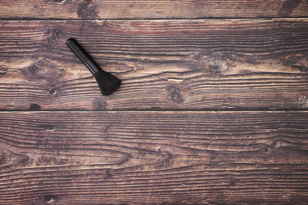 Make up brush on wooden table  - Fotografie, Obrázek