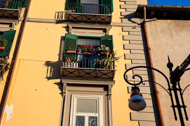 Beautiful facades of the antique buildings in Naples old city - Fotó, kép