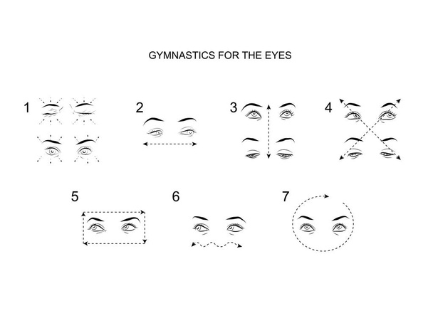 gymnastics for the eyes - Vector, Image
