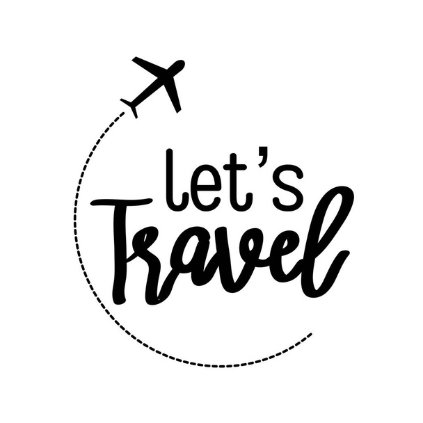 travel adventure calligraphy messsage font - ベクター画像