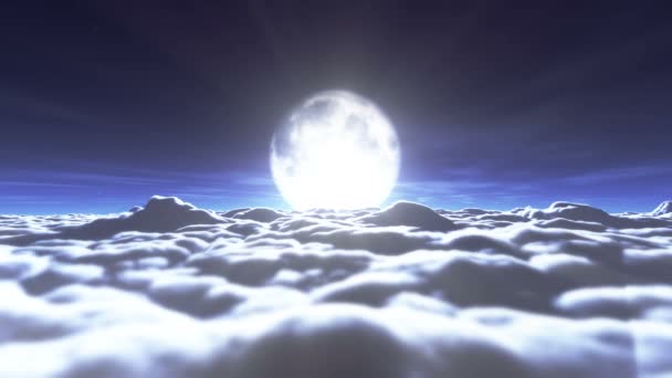 dromen volle maan wolken 4k - Video