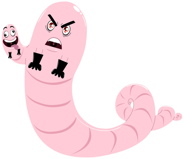 Evil Two Headed Worm With Gloves - Vector, Image