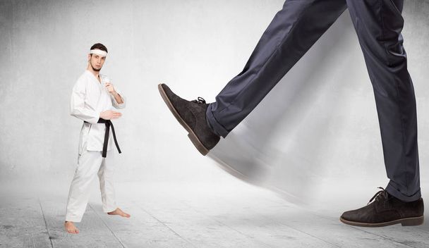 Big foot trample karate trainer concept - Foto, Bild
