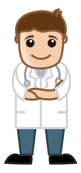 医者 - オフィスの漫画のキャラクター - ベクター画像