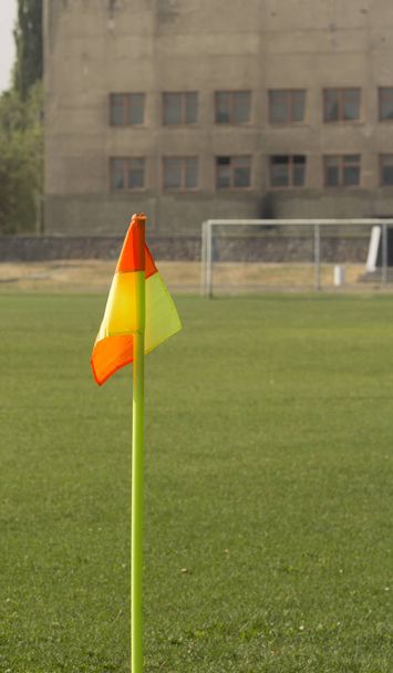 hoekvlag op voetbalveld - Foto, afbeelding