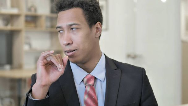 Cough, Coughing Sick Young African Businessman - Фото, зображення