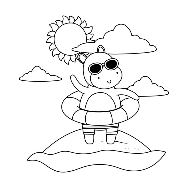 letní prázdniny Relax kreslený vektor ilustrace - Vektor, obrázek
