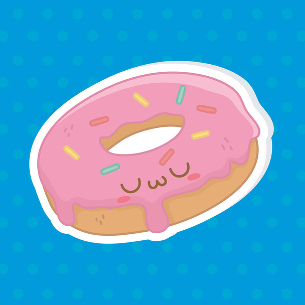 kawaii von donut cartoon design - Vektor, Bild
