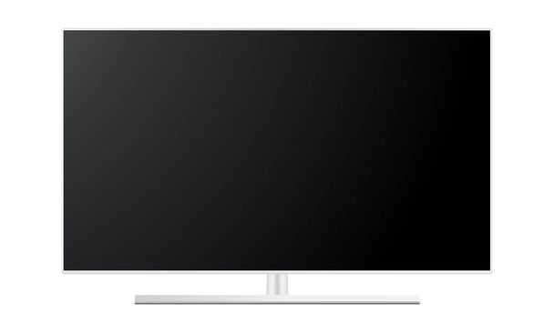 Valkoinen leveä TV-näytön mallinnus - etunäkymä. Vektoriesimerkki
 - Vektori, kuva
