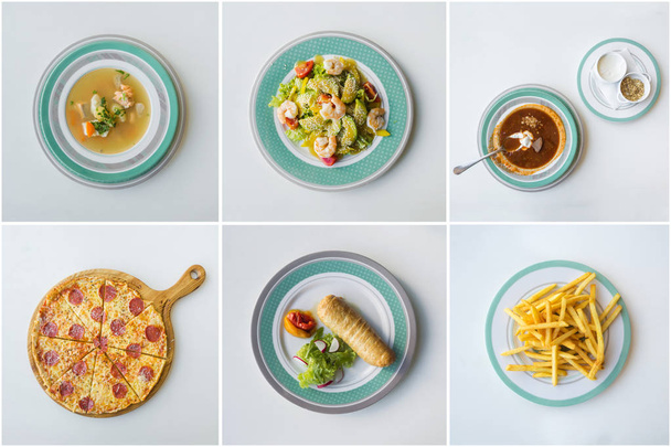 Kolaż z różnych obrazów z smaczne jedzenie - Zdjęcie, obraz