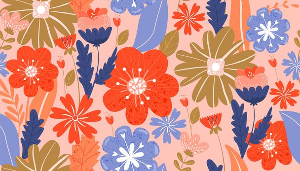 Seamless pattern with flowers. Floral composition. - Vektor, kép