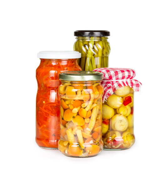 cam kavanozlarda konserve sebzeler - Fotoğraf, Görsel