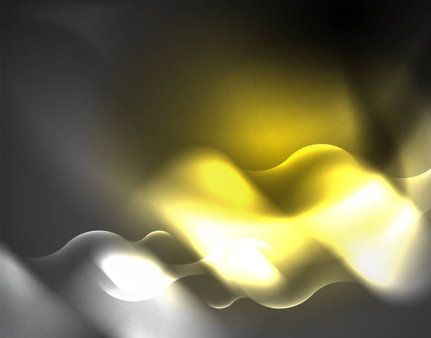 Shiny metallic neon waves vector design - Vector, Image