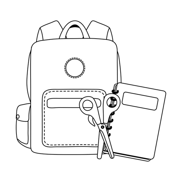 学校のデジンのバッグと物資 - ベクター画像