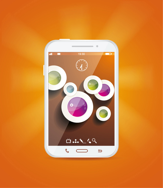 Touchscreen smartphone - Vector, Image