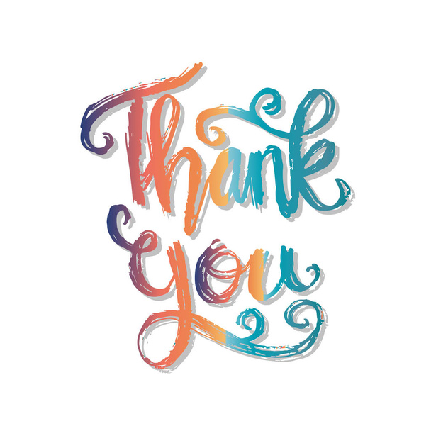 Thank you hand lettering calligraphy. - Vector, imagen