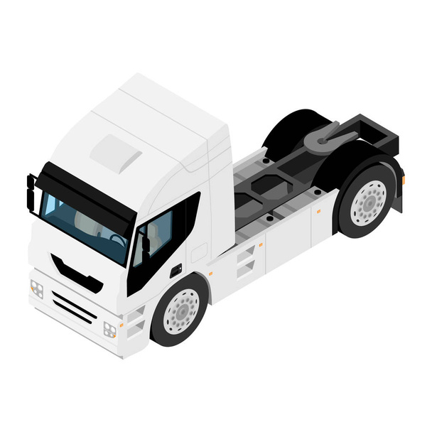 Важка вантажівка без причепа ізометричний вид ізольовано на білому тлі
 - Вектор, зображення