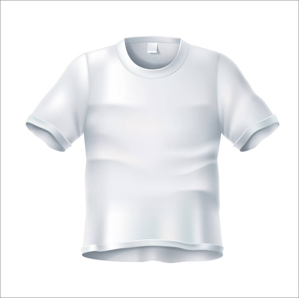Διάνυσμα ρεαλιστικά ρυτιδιασμένο t πουκάμισο λευκό ματό - Διάνυσμα, εικόνα