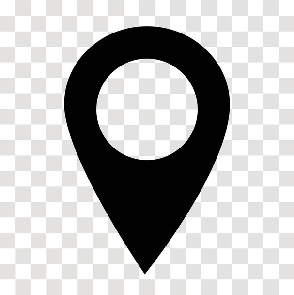 location pin icon on transparent. map marker sign. flat style. map point symbol. map pointer symbol. map pin sign. - Vector, Image
