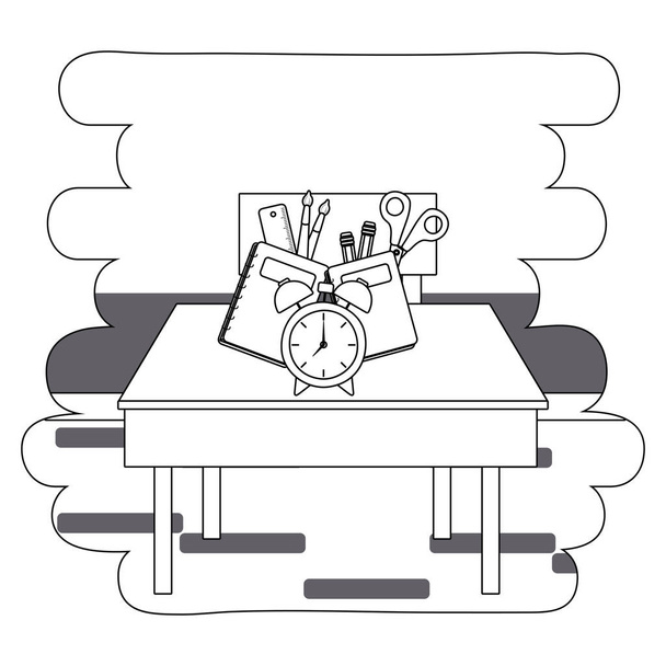 Desk and school supplies design - Vector, Image