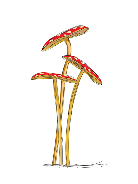 Mushroom amanita - Vektor, kép