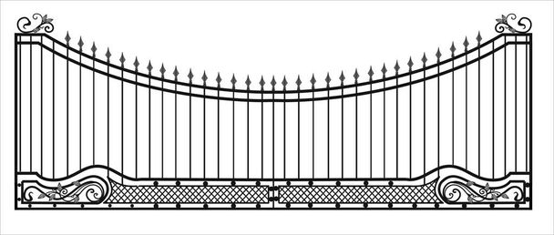 Porte de la maison et vecteur de clôture. papier peint. PRODUITS FORGÉS
. - Vecteur, image